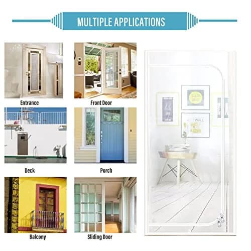BOUTICOL Cat Resistant Mesh Screen Door 218 cm (86") | Nano-Mesh with Zipper for Balcony & Patio Doors thumbnail 7