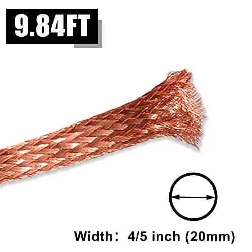 QuQuyi Copper Braided Ground Strap 9.84ft | Flexible Copper Wire for Grounding & Shielding thumbnail 3