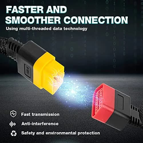 LAUNCH OBD2 Extension Cable 36cm (1.2FT) | Bendable 16-Pin Male to Female Cord thumbnail 6