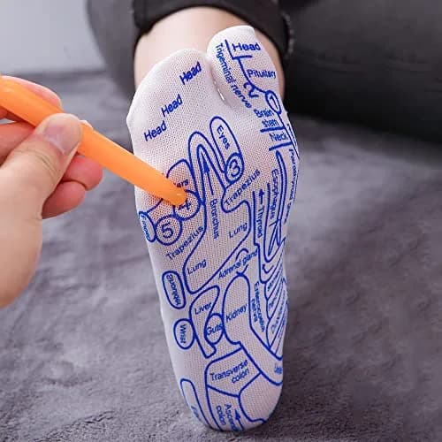 Broman Reflexology Socks for Foot Massage, Men's Size (1 Pair, Cotton) | Acupressure Pen Included thumbnail 5