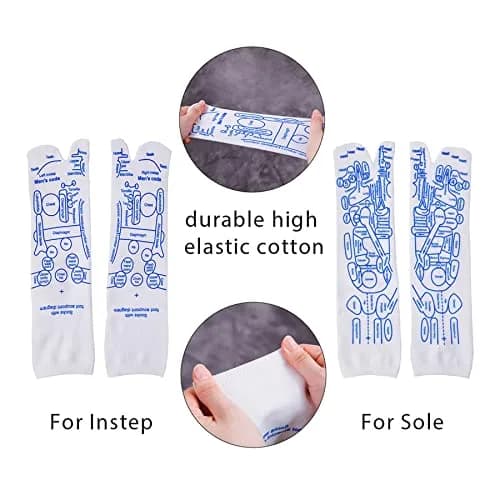 Broman Reflexology Socks for Foot Massage, Men's Size (1 Pair, Cotton) | Acupressure Pen Included thumbnail 3