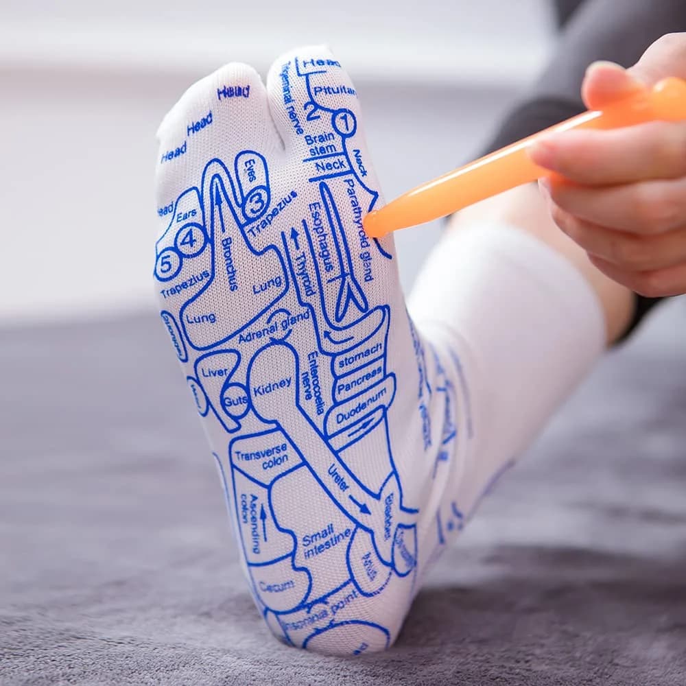 Broman Reflexology Socks for Foot Massage, Women's Size (1 Pair, Blue) | Precise Acupressure Point Targeting - view 5