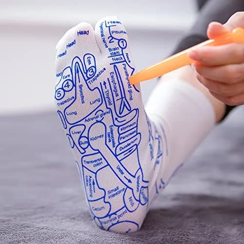 Broman Reflexology Socks for Foot Massage, Women's Size (1 Pair, Blue) | Precise Acupressure Point Targeting thumbnail 5