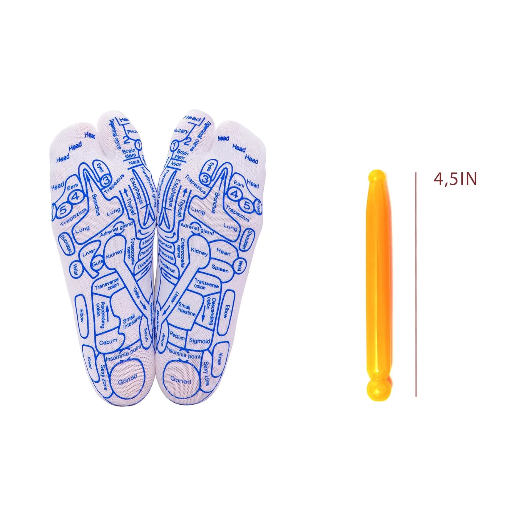 Broman Reflexology Socks for Foot Massage, Women's Size (1 Pair, Blue) | Precise Acupressure Point Targeting - view 8