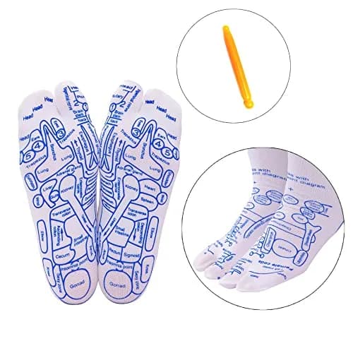 Broman Reflexology Socks for Foot Massage, Women's Size (1 Pair, Blue) | Precise Acupressure Point Targeting thumbnail 2