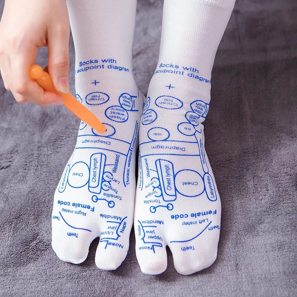 Broman Reflexology Socks for Foot Massage, Women's Size (1 Pair, Blue) | Precise Acupressure Point Targeting - view 4