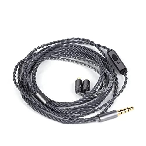 Linsoul Tripowin Grace Silver-Plated OFC Earphone Cable w/Mic | 1.25M, 3.5mm Plug, 2Pin, Microphone thumbnail 1