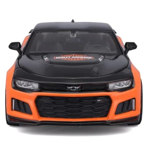 Maisto 1:24 H-D Custom - 2017 Chevrolet Camaro ZL1,Black/Orange | Diecast Model Car for Collectors thumbnail 4