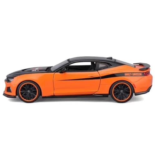 Maisto 1:24 H-D Custom - 2017 Chevrolet Camaro ZL1,Black/Orange | Diecast Model Car for Collectors thumbnail 6