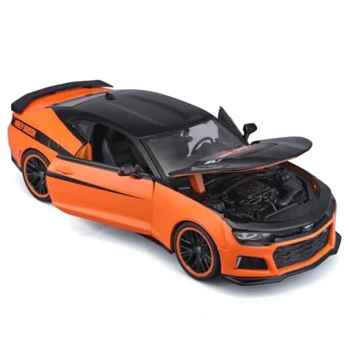 Maisto 1:24 H-D Custom - 2017 Chevrolet Camaro ZL1,Black/Orange | Diecast Model Car for Collectors thumbnail 2