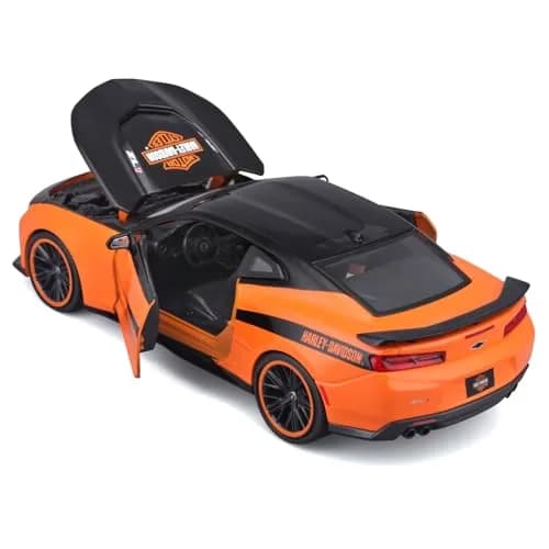 Maisto 1:24 H-D Custom - 2017 Chevrolet Camaro ZL1,Black/Orange | Diecast Model Car for Collectors thumbnail 3