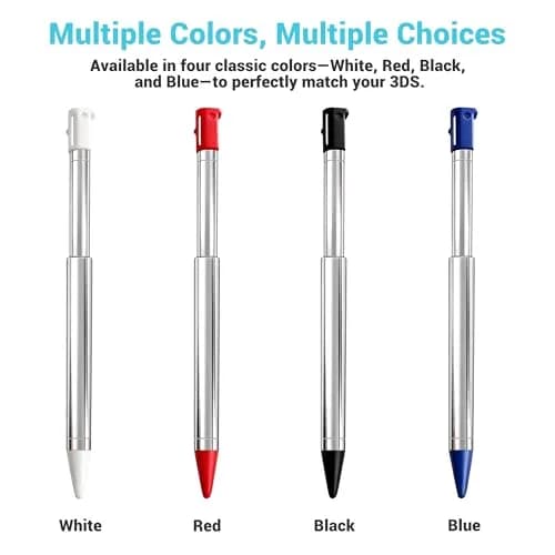 Xahpower 3DS Stylus Pen, Metal Retractable Set, 4 Colors | Precise Control for Nintendo 3DS thumbnail 6