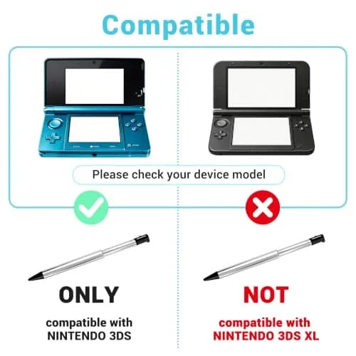 Xahpower 3DS Stylus Pen, Metal Retractable Set, 4 Colors | Precise Control for Nintendo 3DS thumbnail 2
