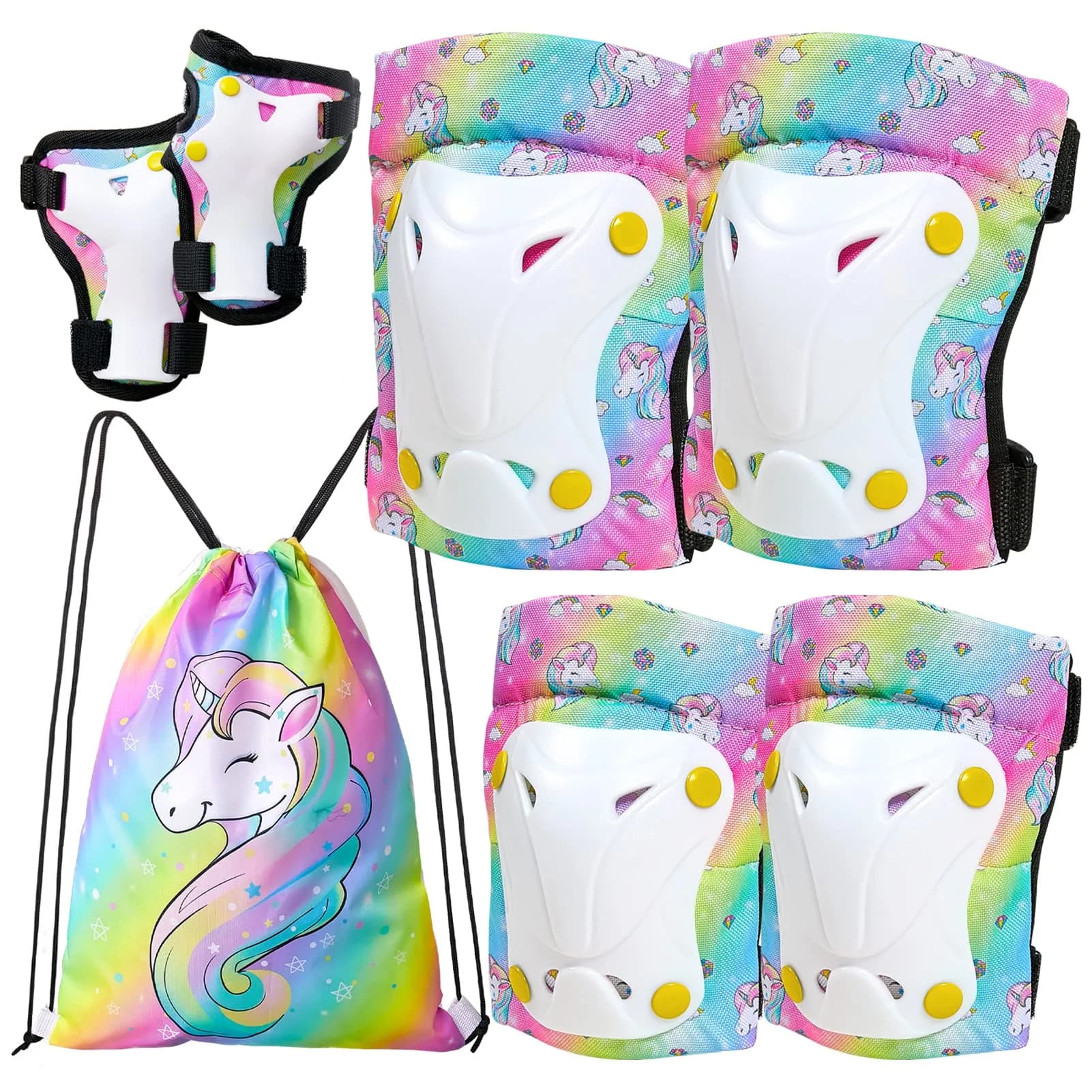FIODAY Kids Protective Gear Set Medium (Rainbow) | Skateboarding, Cycling, Roller Skating - main product image