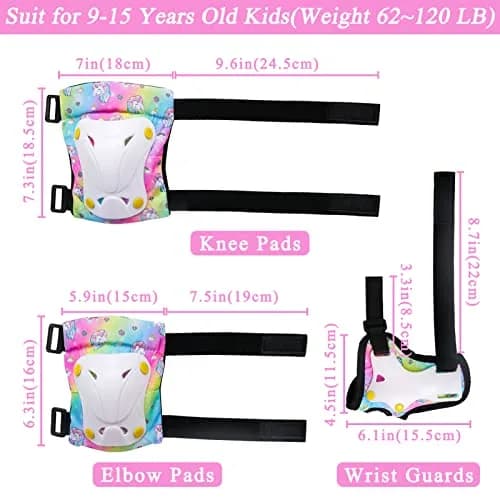 FIODAY Kids Protective Gear Set Medium (Rainbow) | Skateboarding, Cycling, Roller Skating thumbnail 4