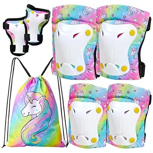 FIODAY Kids Protective Gear Set Medium (Rainbow) | Skateboarding, Cycling, Roller Skating thumbnail 1
