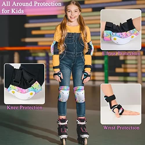 FIODAY Kids Protective Gear Set Medium (Rainbow) | Skateboarding, Cycling, Roller Skating thumbnail 2