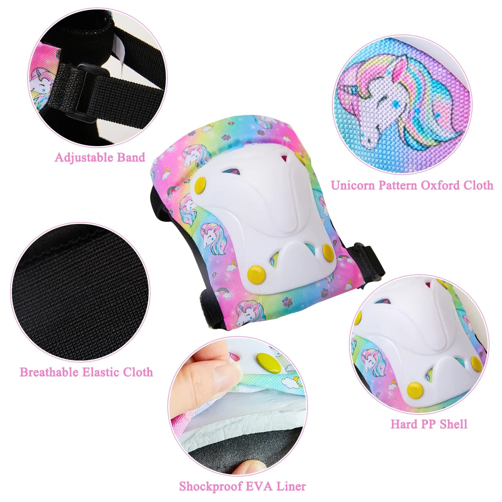 FIODAY Kids Protective Gear Set Medium (Rainbow) | Skateboarding, Cycling, Roller Skating - view 3