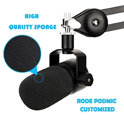 YOUSHARES PodMic Pop Filter Foam Cover - Mic Windscreen Wind Cover for Rode PodMic, Blocks Out Plosives, Black thumbnail 3
