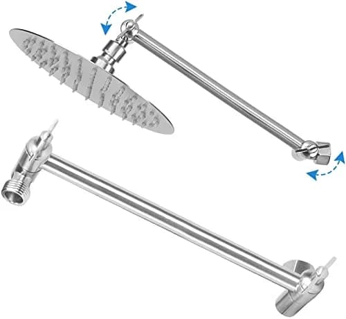 NearMoon Adjustable Shower Arm 11 Inch Brushed Nickel | Universal Connection, Anti-Leak, Easy Install thumbnail 8