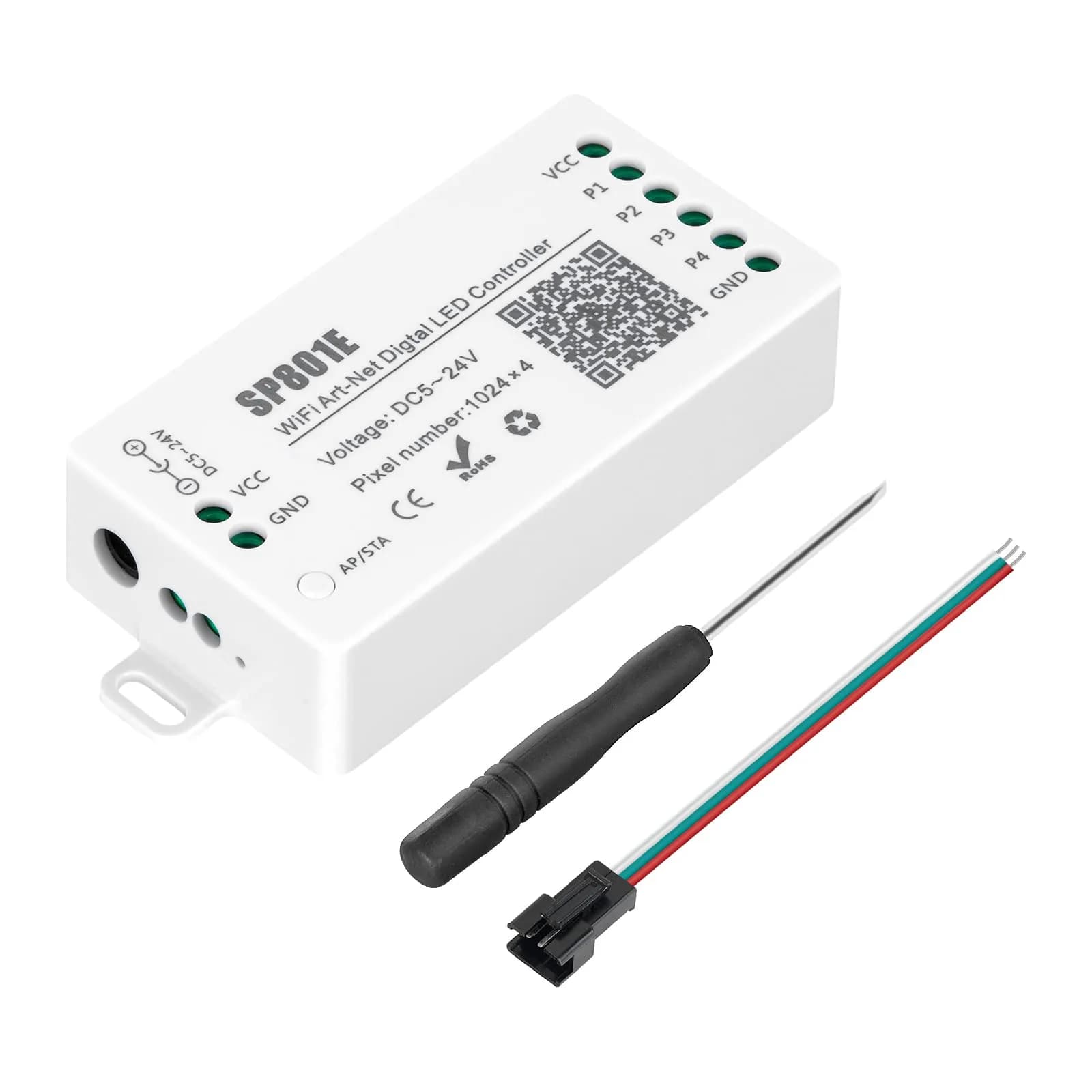 SEZO SP801E WS2812B WiFi Controller | App Control for LED Strip Lights in India — SP801E