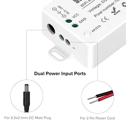 SEZO SP801E WS2812B WiFi Controller | App Control for LED Strip Lights in India thumbnail 5