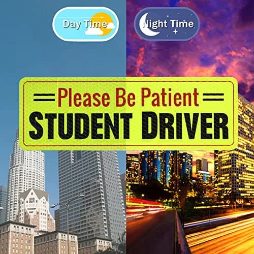 SINGARO Student Driver Magnet - Please Be Patient, Magnetic Sign, 3Pcs Reflective Novice Sticker, Removable Exterior Car Accessories thumbnail 4