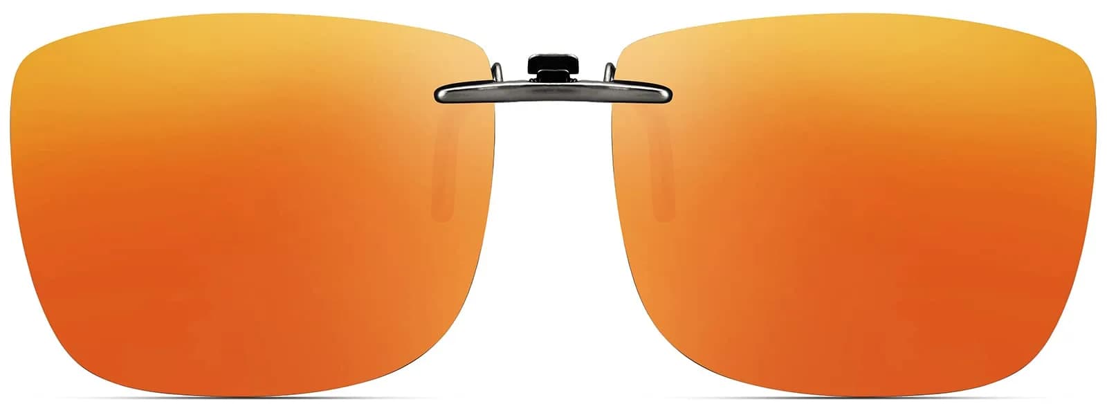 CAXMAN Polarized Clip On Sunglasses for Prescription Glasses Men & Women | Compact Fit, Non Flip Up, Extra Large, Red Mirrored Lens