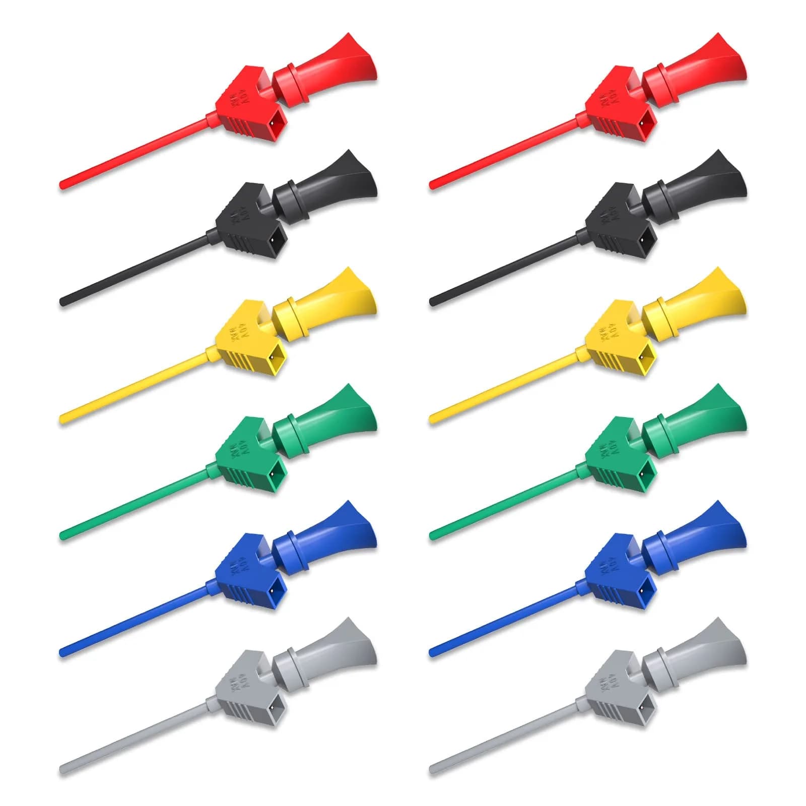 Goupchn SMD IC Test Hook Clip Set, 12PCS (6 Colors) | Precision Measuring Tools for Electronics Testing — Six Colors