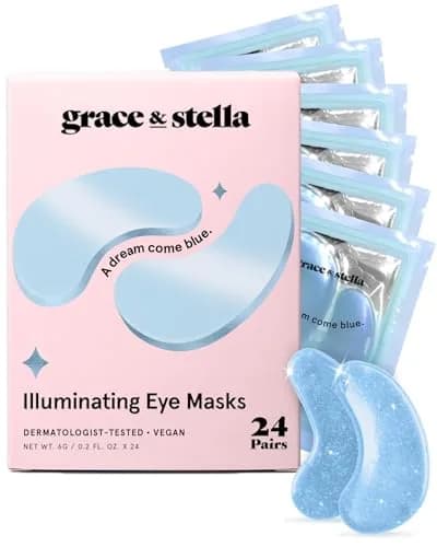 grace & stella Award Winning Under Eye Mask 24 Pairs, Blue | Vegan & Paraben-Free Gel Eye Patches for Dark Circles & Puffy Eyes thumbnail 1