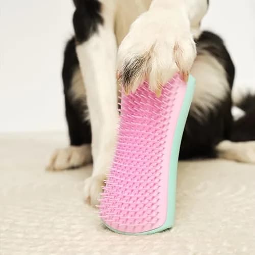 Tangle Teezer Large Pet Teezer De-Shedding Grooming Brush - Mint & Pink | Gentle, Effective Dog Grooming Tool thumbnail 7