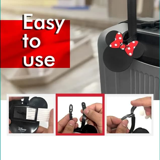 Disney Mickey Mouse and Minnie Mouse Luggage Tags PVC 4-Piece | Fun Travel Accessories for Kids & Adults thumbnail 8