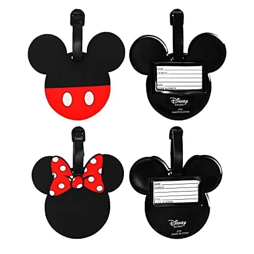Disney Mickey Mouse and Minnie Mouse Luggage Tags PVC 4-Piece | Fun Travel Accessories for Kids & Adults thumbnail 11