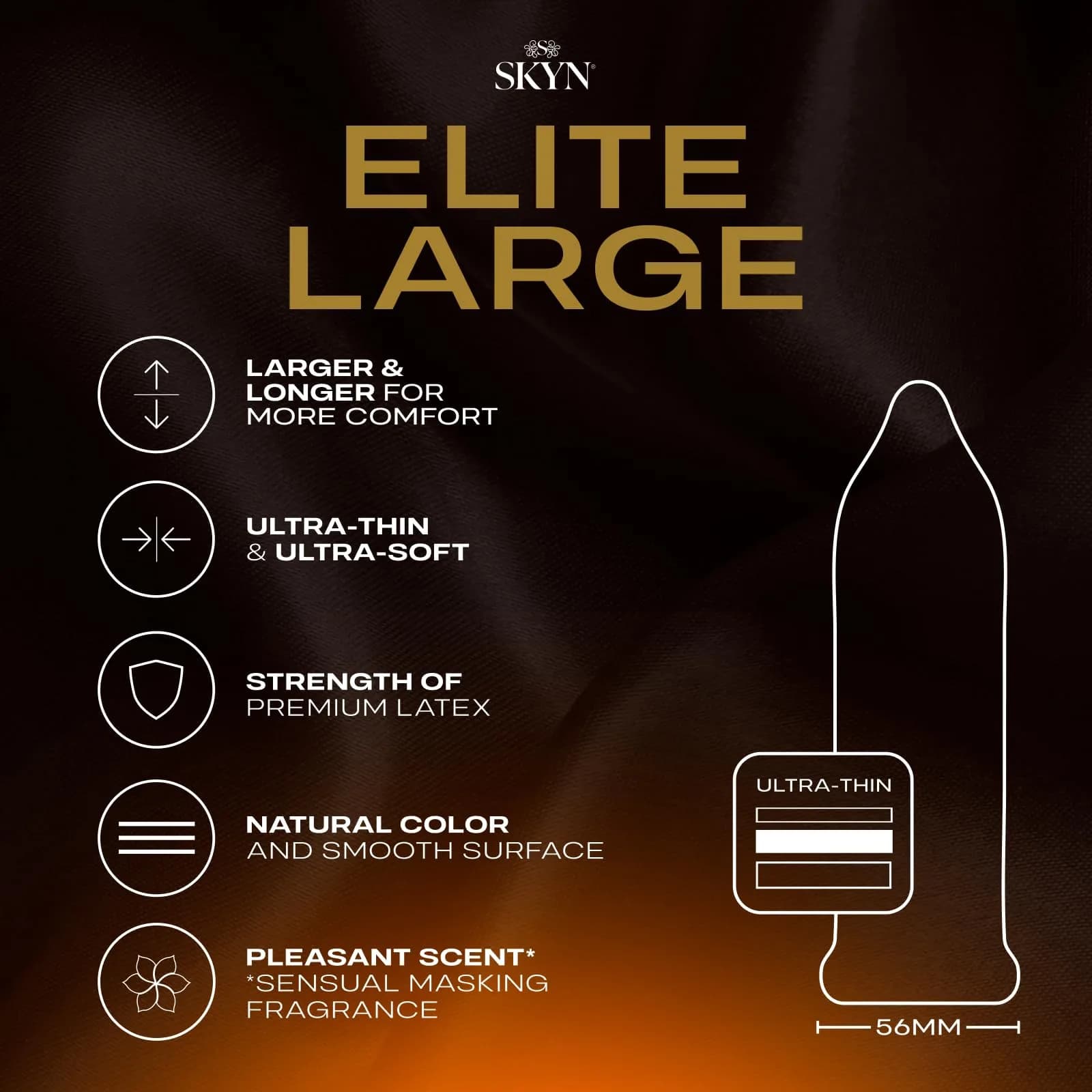SKYN Elite Large Ultra-Thin Lubricated Condoms, 36 Count | Latex-Free Polyisoprene for Enhanced Sensitivity - view 4