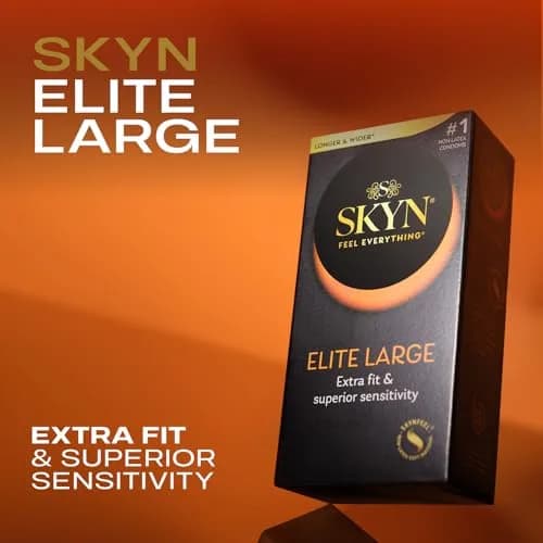 SKYN Elite Large Ultra-Thin Lubricated Condoms, 36 Count | Latex-Free Polyisoprene for Enhanced Sensitivity thumbnail 2
