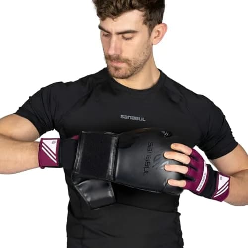 Sanabul Gel Boxing Hand Wraps for Men & Women Purple/White | Superior Knuckle & Wrist Support (120 chars) thumbnail 3