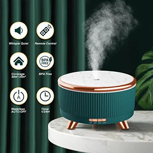 Jpord 500ml Cool Mist Aroma Diffuser with Remote & 7-Color LED | Covers Up to 380 sq ft thumbnail 2