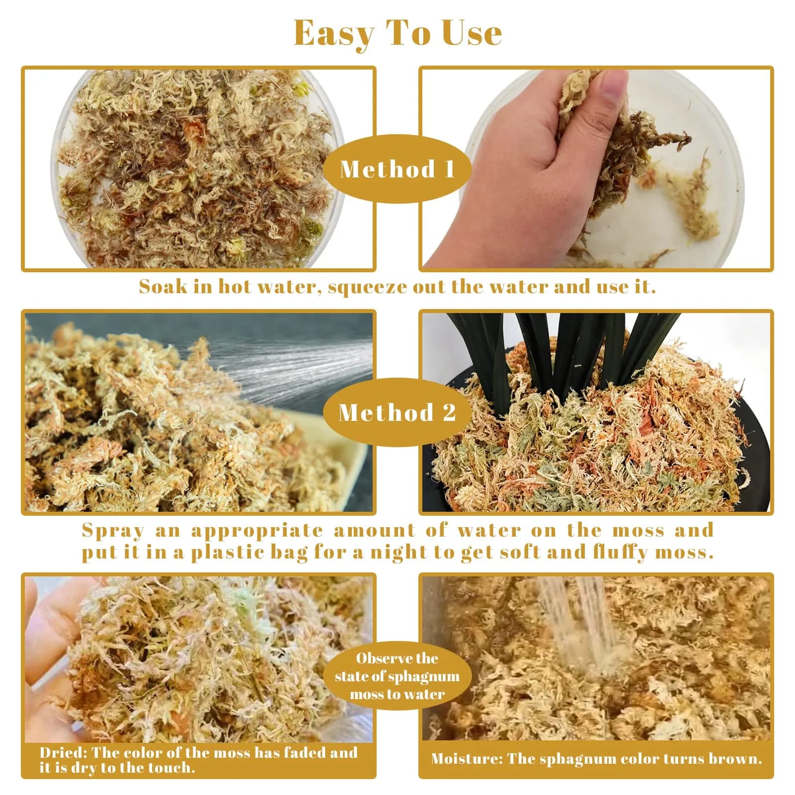 Legigo Premium 40 QT (2.2 lb) Long Fiber Sphagnum Moss for Orchids & Succulents - view 4