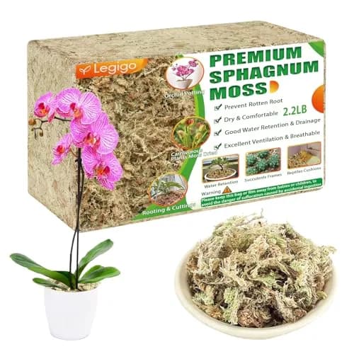 Legigo Premium Sphagnum Moss for Plants — 20 Quarts (Appx. 1.2 lb / 0.5 kg) | Natural Long Fiber Orchid & Succulent Soil — 40 QT(2.2 lb)