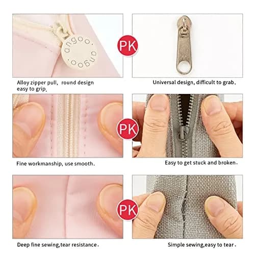 EASTHILL Large Capacity Pencil Case Organizer | Simple Pink Polyester Stationery Pouch with Handheld Band thumbnail 6