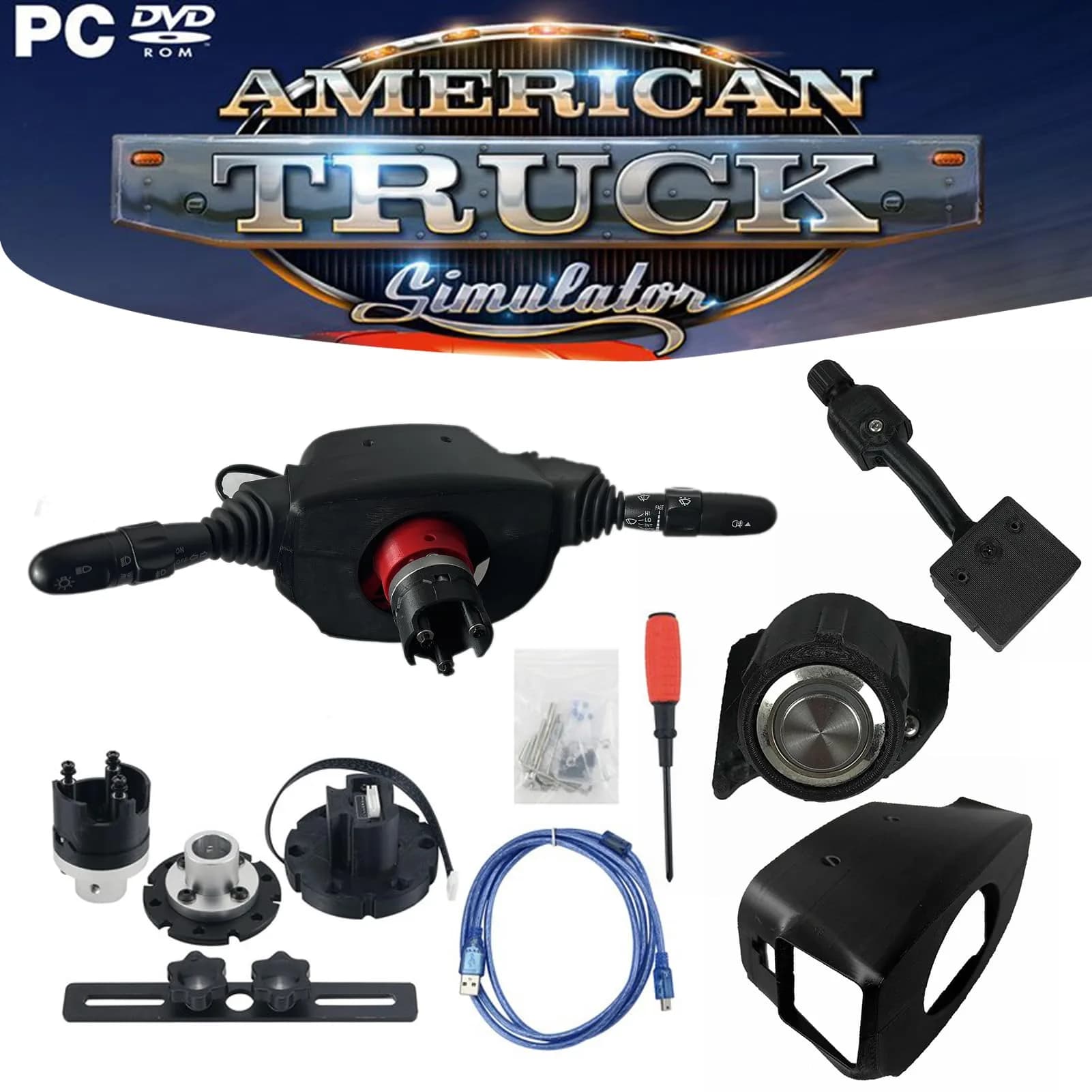 Obokidly Video Game Controller Support for G27/G29/G920/G923 & Thrustmaster, Black | Realistic Racing Simulator Accessory - main product image