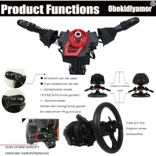 Obokidly Video Game Controller Support for G27/G29/G920/G923 & Thrustmaster, Black | Realistic Racing Simulator Accessory thumbnail 5