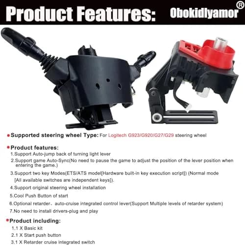 Obokidly Video Game Controller Support for G27/G29/G920/G923 & Thrustmaster, Black | Realistic Racing Simulator Accessory thumbnail 2