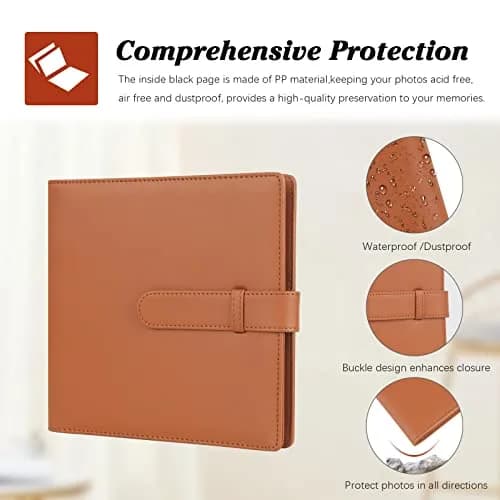 Rekeen Photo Album for Instax Square Photos 288 Pockets | Large Capacity, Brown thumbnail 4
