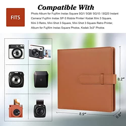 Rekeen Photo Album for Instax Square Photos 288 Pockets | Large Capacity, Brown thumbnail 5