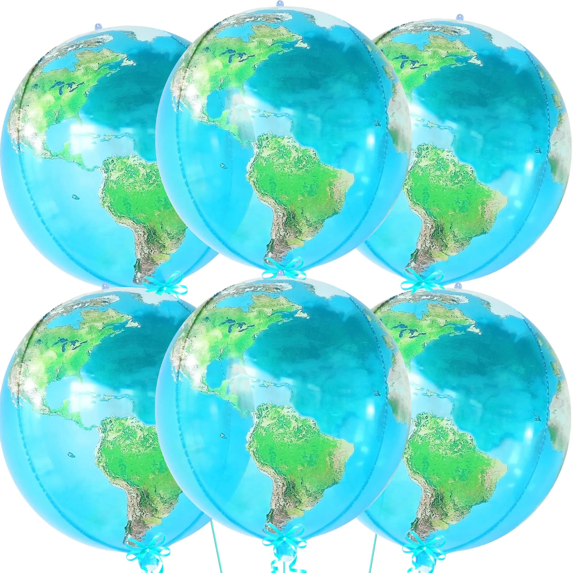 KatchOn 22 Inch Globe Balloons (Pack of 6) | 4D World Map Balloon for Earth Day Decorations - main product image