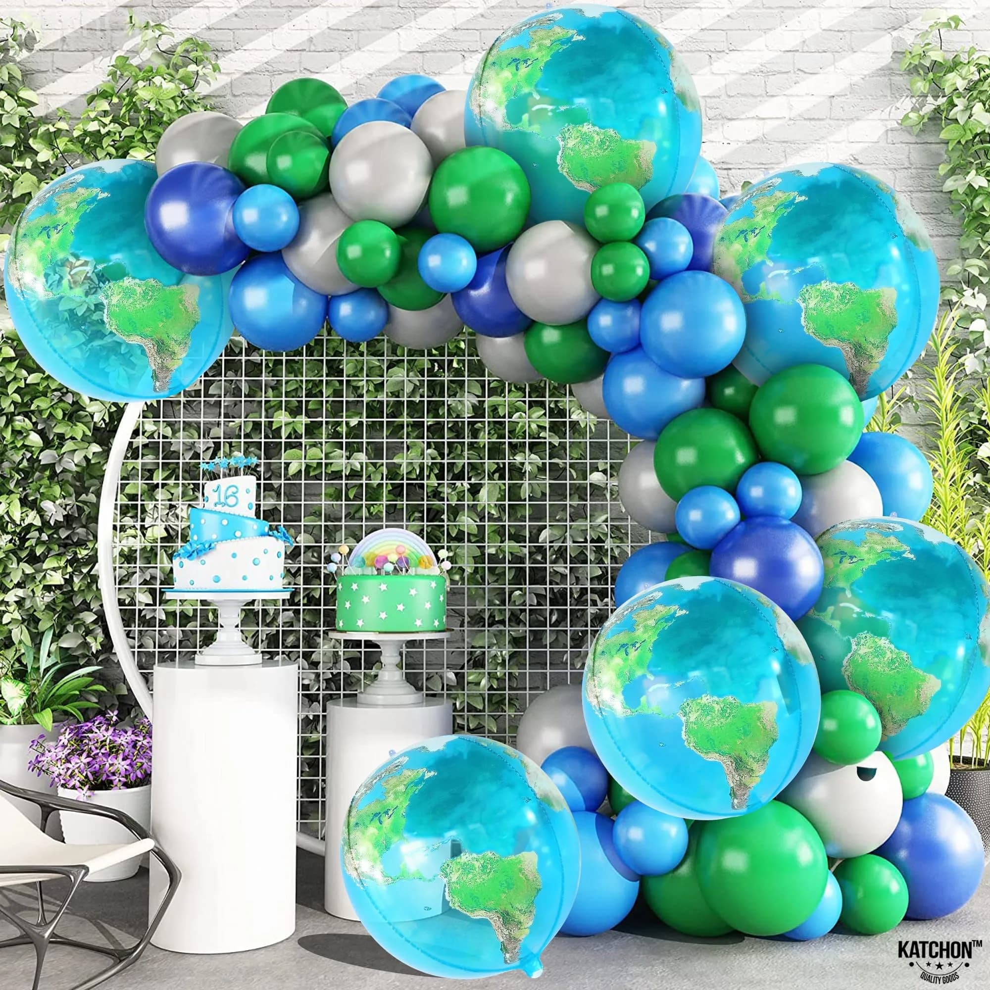 KatchOn 22 Inch Globe Balloons (Pack of 6) | 4D World Map Balloon for Earth Day Decorations - view 5