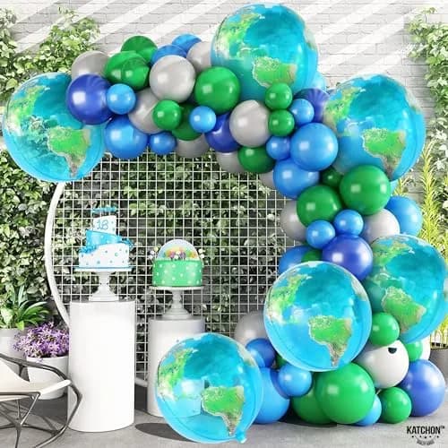 KatchOn 22 Inch Globe Balloons (Pack of 6) | 4D World Map Balloon for Earth Day Decorations thumbnail 5