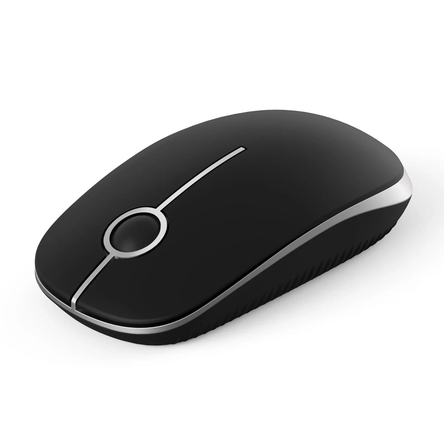 Unipows Wireless Mouse-2.4G Slim Portable Computer Mouse, Black Silver | Quiet Click & High DPI — Black and Silver