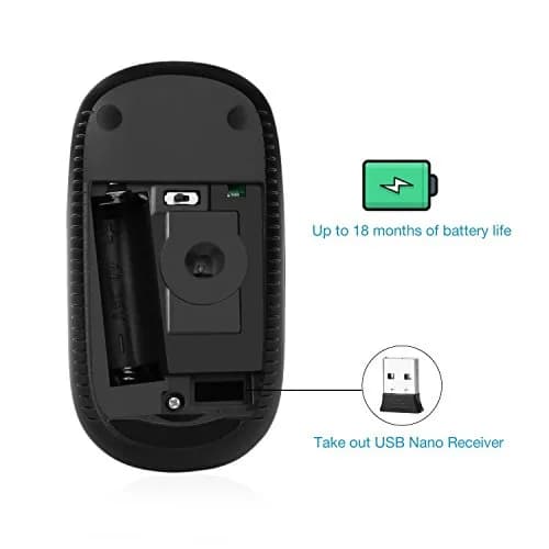 Unipows Wireless Mouse-2.4G Slim Portable Computer Mouse | Quiet, Ambidextrous, 3-Button, 15m Range thumbnail 4